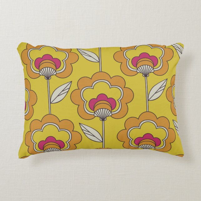 Cojín Decorativo seamless retro floral pattern (Anverso)