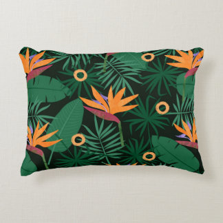 Cojín Decorativo Seamless tropic pattern with strelitzia flowers an