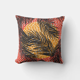 Cojín Decorativo Seamless with black palm leaves and strokes 