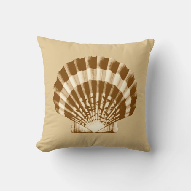 Cojín Decorativo Seashell - marrón y beige (Anverso)