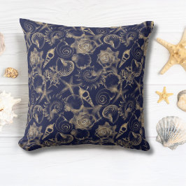 Cojín Decorativo Seashells Starfish Blue Ocean Coastal Beach House