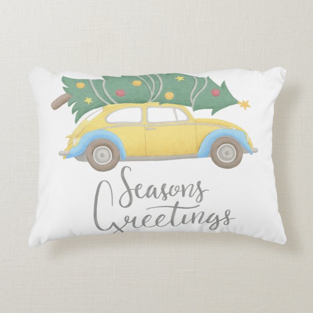 Cojín Decorativo Seasons Greetings Car & Tree (Anverso)