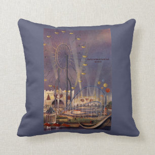 Cojín Decorativo Seattle, poster de la feria de mundo