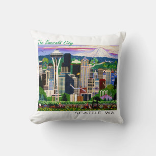 Cojín Decorativo Seattle, una ciudad esmeralda