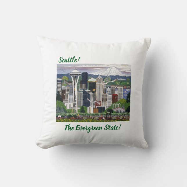 Cojín Decorativo Seattle Washington (Anverso)