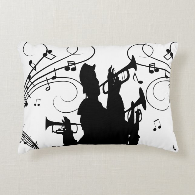 Cojín Decorativo Sección Cuerno Trumpet Jazz Music (Anverso)