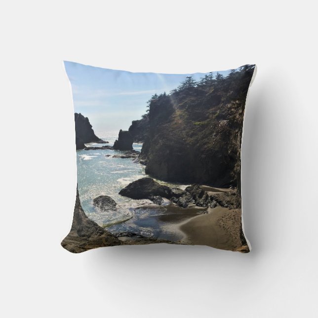 Cojín Decorativo Secret Beach, Samuel H. Boardman, Oregon (Anverso)