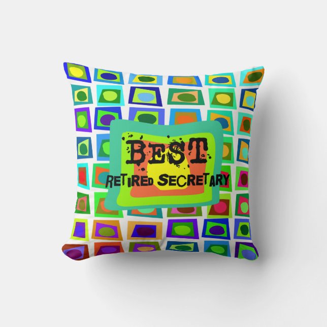 Cojín Decorativo Secretaria jubilada mejor PIllow Artsy Squares (Anverso)