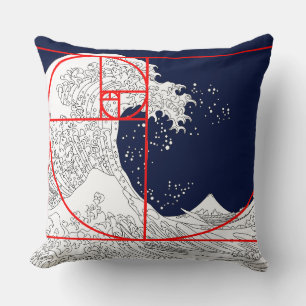 Cojín Decorativo Secuencia Fibonacci y la gran ola