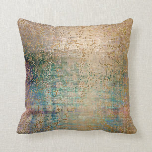 Cojín Decorativo Secuencia metálica de pincel Verde azulado de col