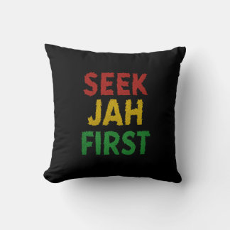 Cojín Decorativo Seek Jah First Rastafarian Reggae Rasta Colors