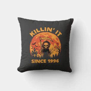 Cojín Decorativo Segador de Halloween desde 1996 Diseño de cumpleañ