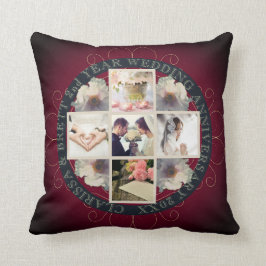 Cojín Decorativo Segundo año. Aniversario del Boda Algodón púrpura 