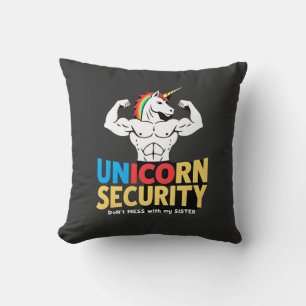 Cojín Decorativo Seguridad de Hermano Divertido Unicornio No Te Met