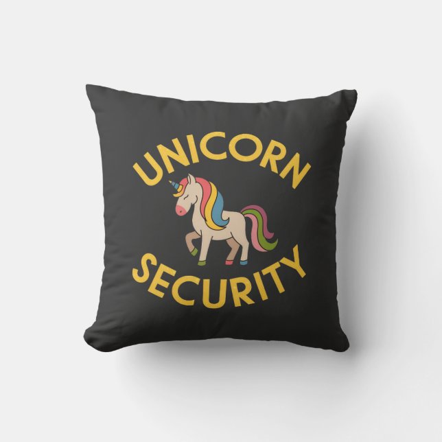 Cojín Decorativo Seguridad de Unicornio: Mantener la seguridad mági (Anverso)