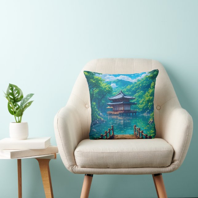 Cojín Decorativo (Seijaku no Kohan) -  Lakeside Serenity (Silla)