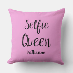 Cojín Decorativo Selfie nombre de reina rosa personalizado
