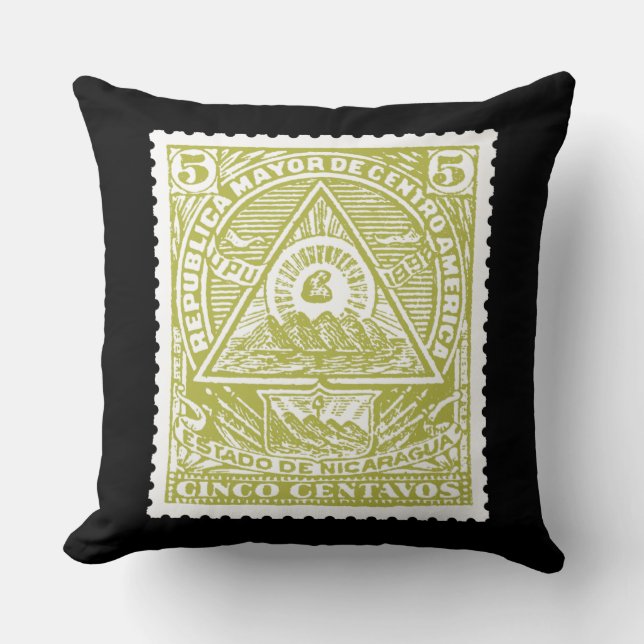 Cojín Decorativo Sello antiguo de pólvora Guatamala todos mirando (Anverso)