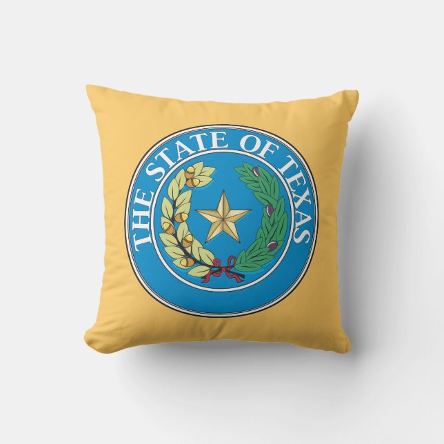 Cojín Decorativo Sello de Estado de Texas (Anverso)