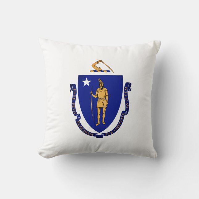 Cojín Decorativo Sello estatal de Massachusetts (Anverso)