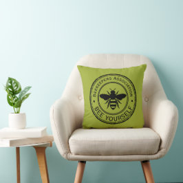 Cojín Decorativo Sello - TU TEXTO - ABEJA 1 - Diversión de fanático