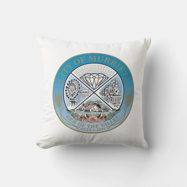 Cojín Decorativo Sello urbano de Murrieta (California) (Anverso)