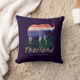 Cojín Decorativo Selva con bandera de Tailandia deja recuerdo taila