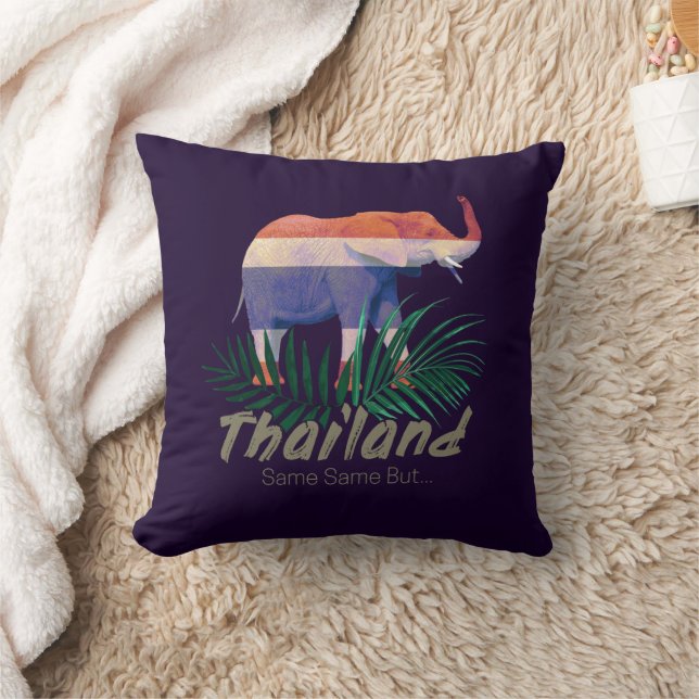 Cojín Decorativo Selva con bandera de Tailandia deja recuerdo taila (Manta)