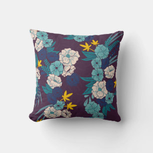 Cojín Decorativo Selva floral con serpientes sin soldadura, trópico
