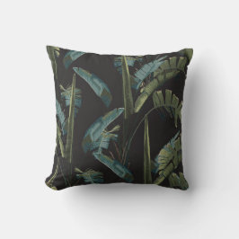 Cojín Decorativo Selva selvática. Plantas exóticas, plátanos, palme