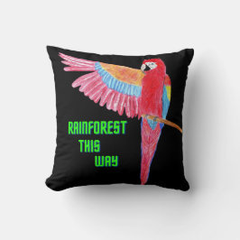 Cojín Decorativo Selva tropical de esta manera en el fondo negro