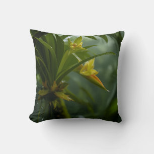 Cojín Decorativo Selva tropical de orquídeas amarillas