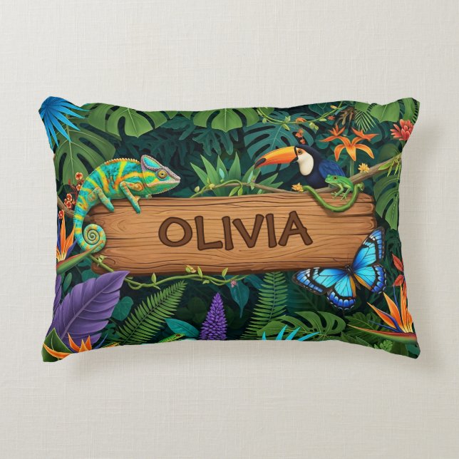 Cojín Decorativo Selva Tropical Safari (Anverso)
