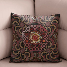 Cojín Decorativo Semicírculo étnico enmarcado por el sol persa mand