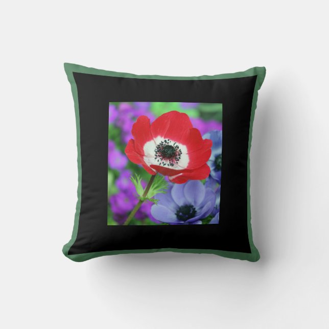 COJÍN DECORATIVO SEMILLA FELIZ ROJO POPPY MONOGRAM (Anverso)