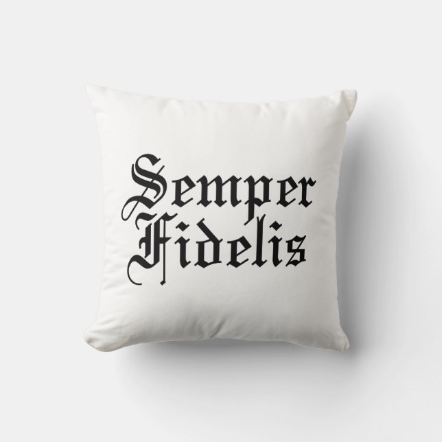 Cojín Decorativo Semper Fidelis - Frase latina (Anverso)