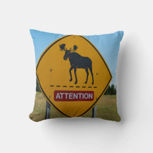 Cojín Decorativo Señal de advertencia de alces