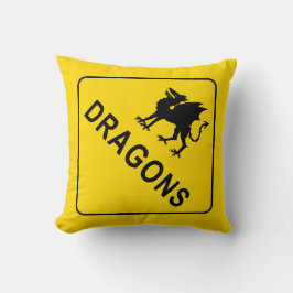 Cojín Decorativo Señal de advertencia de dragón
