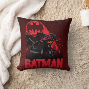 Cojín Decorativo Señal de Murciélago Carmesí de Batman