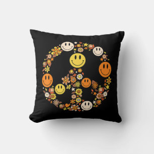 Cojín Decorativo SEÑAL DE PAZ AMOR a Hippie Groovy Vibes Halloween