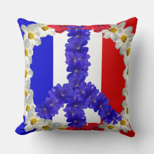 Cojín Decorativo señal de paz de bandera francesa
