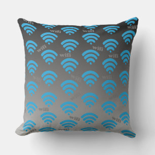 Cojín Decorativo Señal Wifi Azul