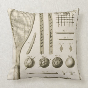 Cojín Decorativo Señales de las estafas y del billar de tenis, del