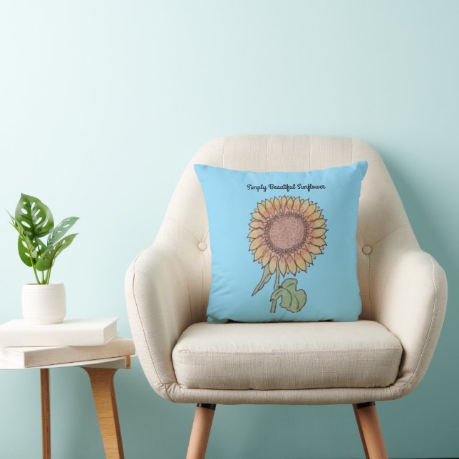 Cojín Decorativo Sencillamente Hermoso Sunflower Baby Blue (Silla)