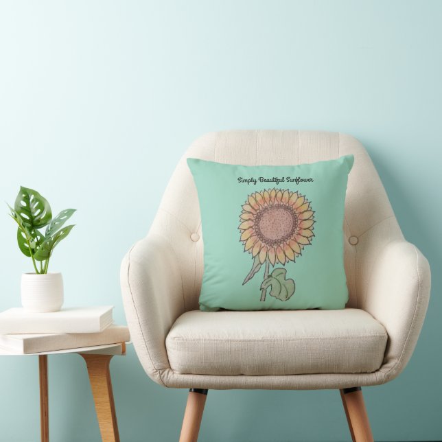 Cojín Decorativo Sencillamente Hermoso Sunflower Pale Green (Silla)
