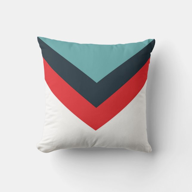 Cojín Decorativo Sencillamente patrón rojo azul blanco (Anverso)