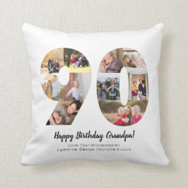 Cojín Decorativo Sencillo 90.º número Personalizado de Collage de f