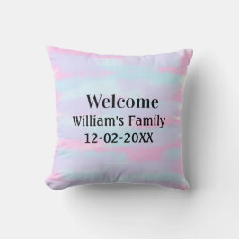 Cojín Decorativo sencillo minimo logotipo de monograma bienvenida p