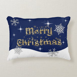 Cojín Decorativo Sencillo Purpurina elegante de Navidades espumosos