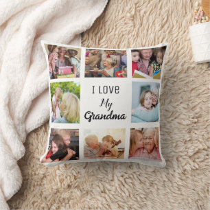 Cojín Decorativo Sencillo y Chic Fotocolage para Abuela